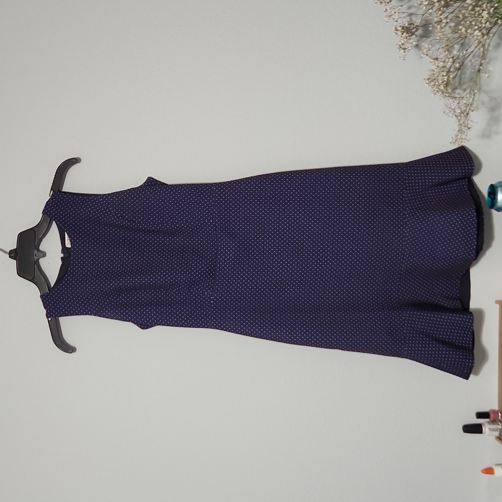 Navy and white business dress, J.Crew